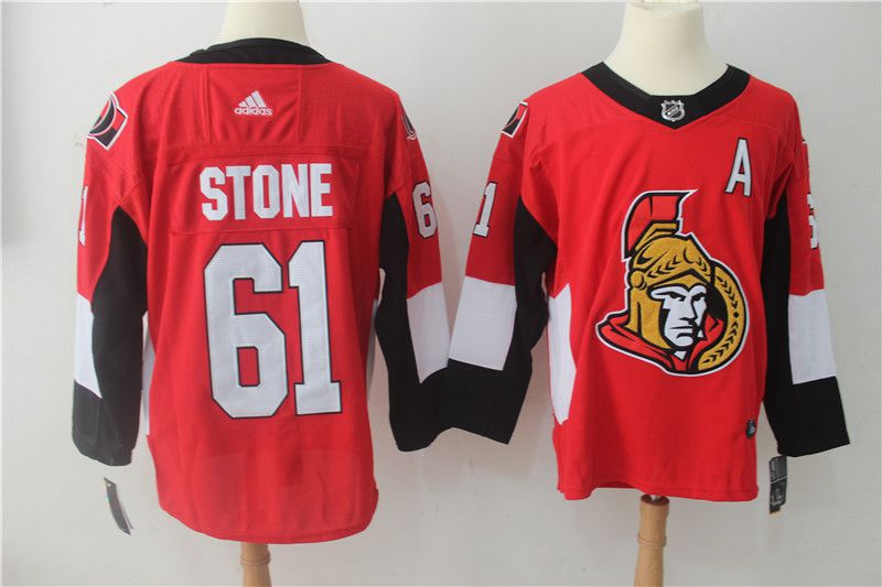 Men Ottawa Senators 61 Stone red Adidas Hockey Stitched NHL Jerseys